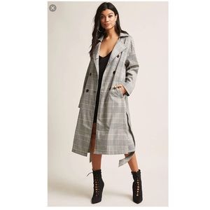 F21 Plaid Trench NWOT. **SOLD
